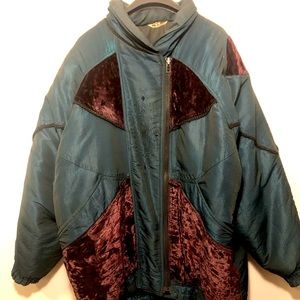 Vintage Ski Jacket Re-designed With Velvet And Embroidery